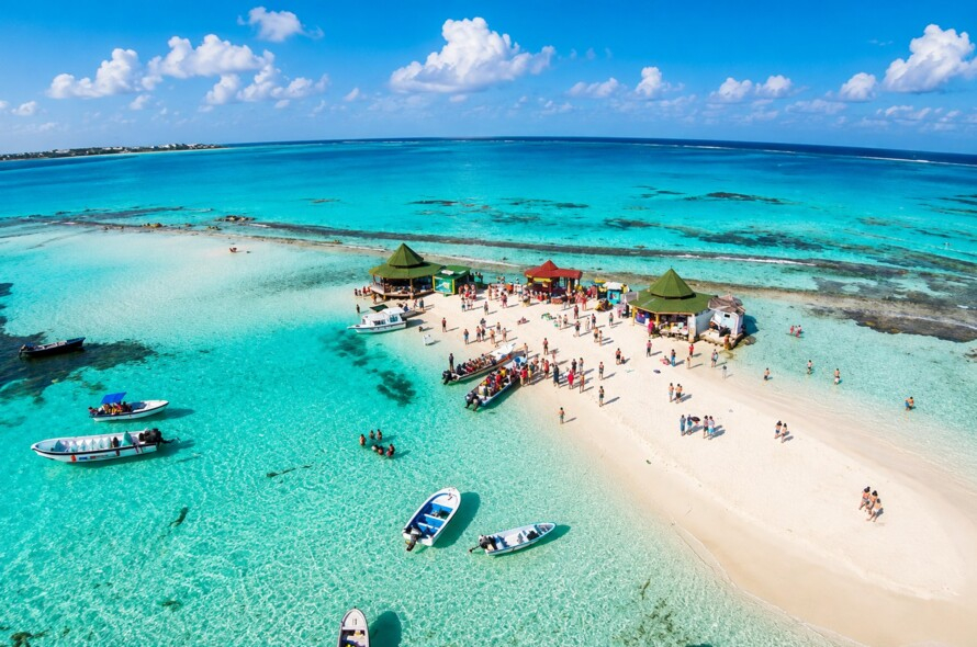 Corrida no paraíso azul do Caribe