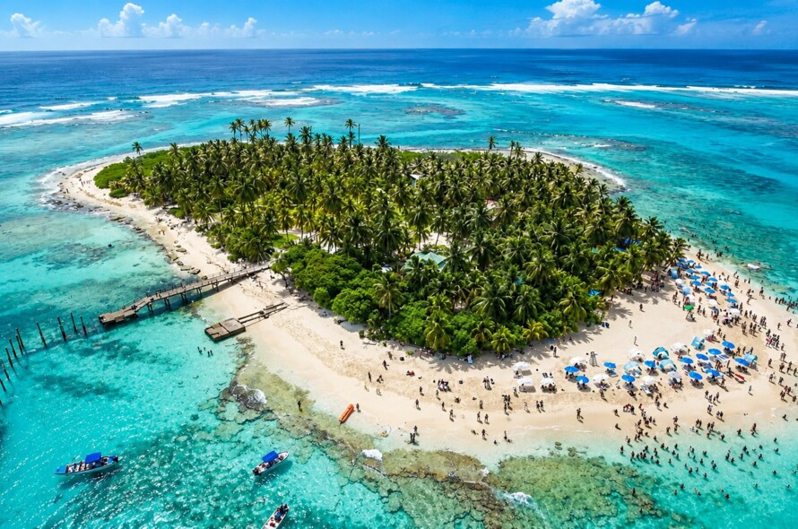 Corrida no paraíso azul do Caribe