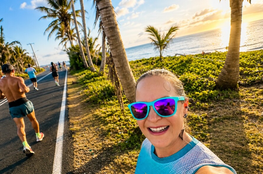 Corrida no paraíso azul do Caribe